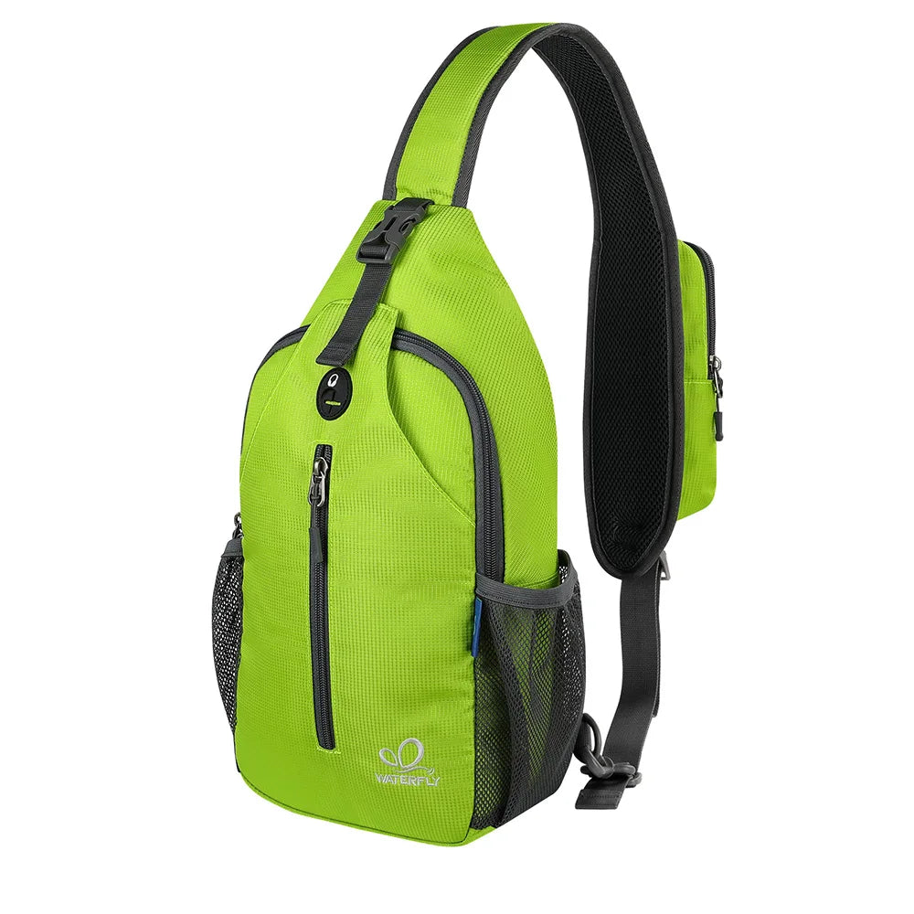 WATERFLY Sling Bag Chest Pack Shoulder Crossbody Sling Backpack For Women Men Travel Hiking Chest Bag Daypack