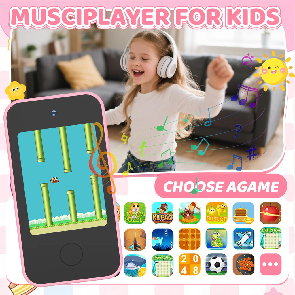 Smart Phone Toy For Kids Touchscreen Dual Camera HD Educational Game