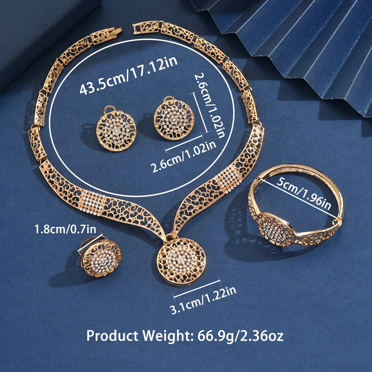 Women'S Design Metal Earrings, Necklaces, Bracelets, And Ring Sets