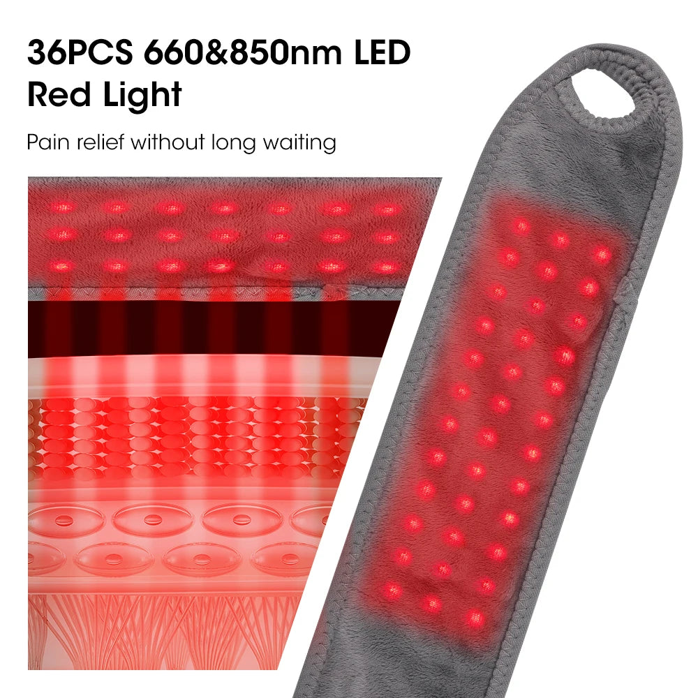 Wireless Vibration Heating Wrap 36pcs LED Beads 660&850nm Red Light