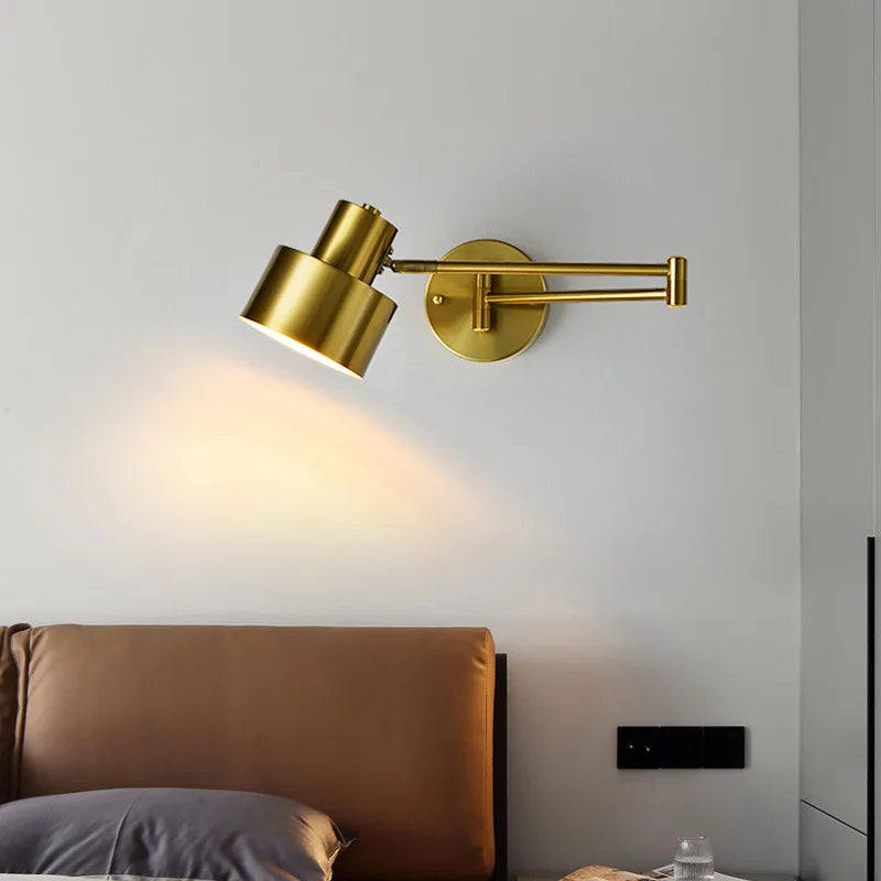 Modern Indoor Touch Sensor Wall Lights Adjustable Swing Long Arm LED Wall Lamps Internal Bedside Lighting Decor Sconce Lights