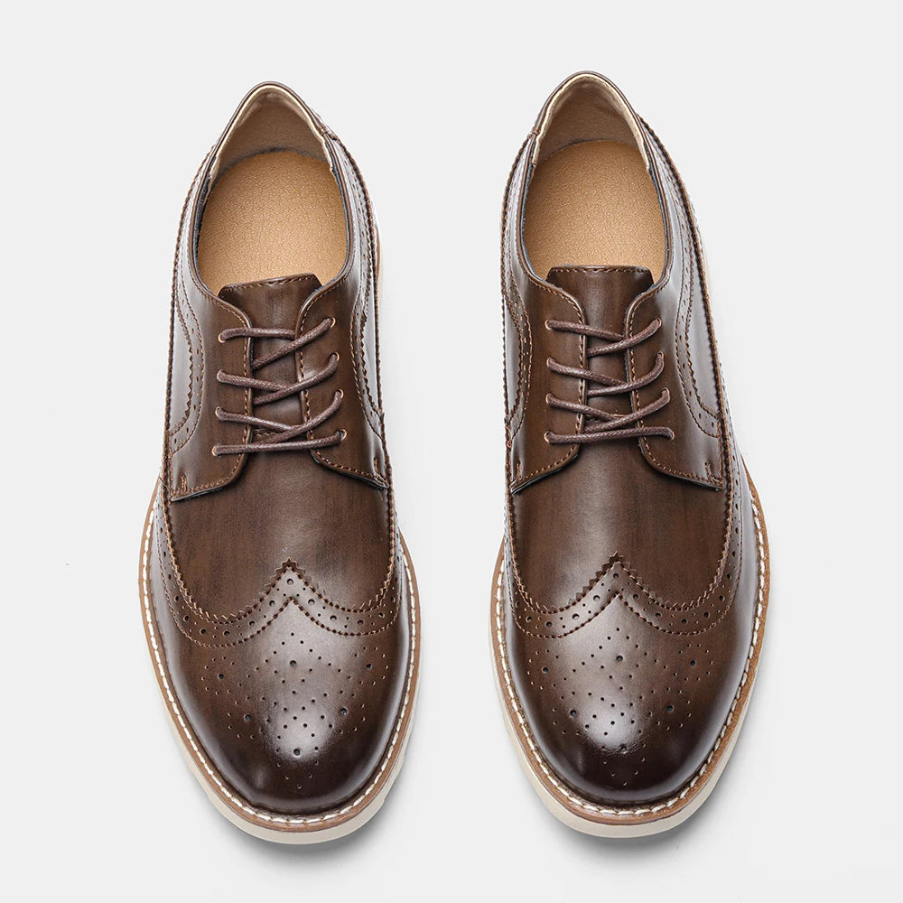 Men's Lace-Up Leather-Style Shoes