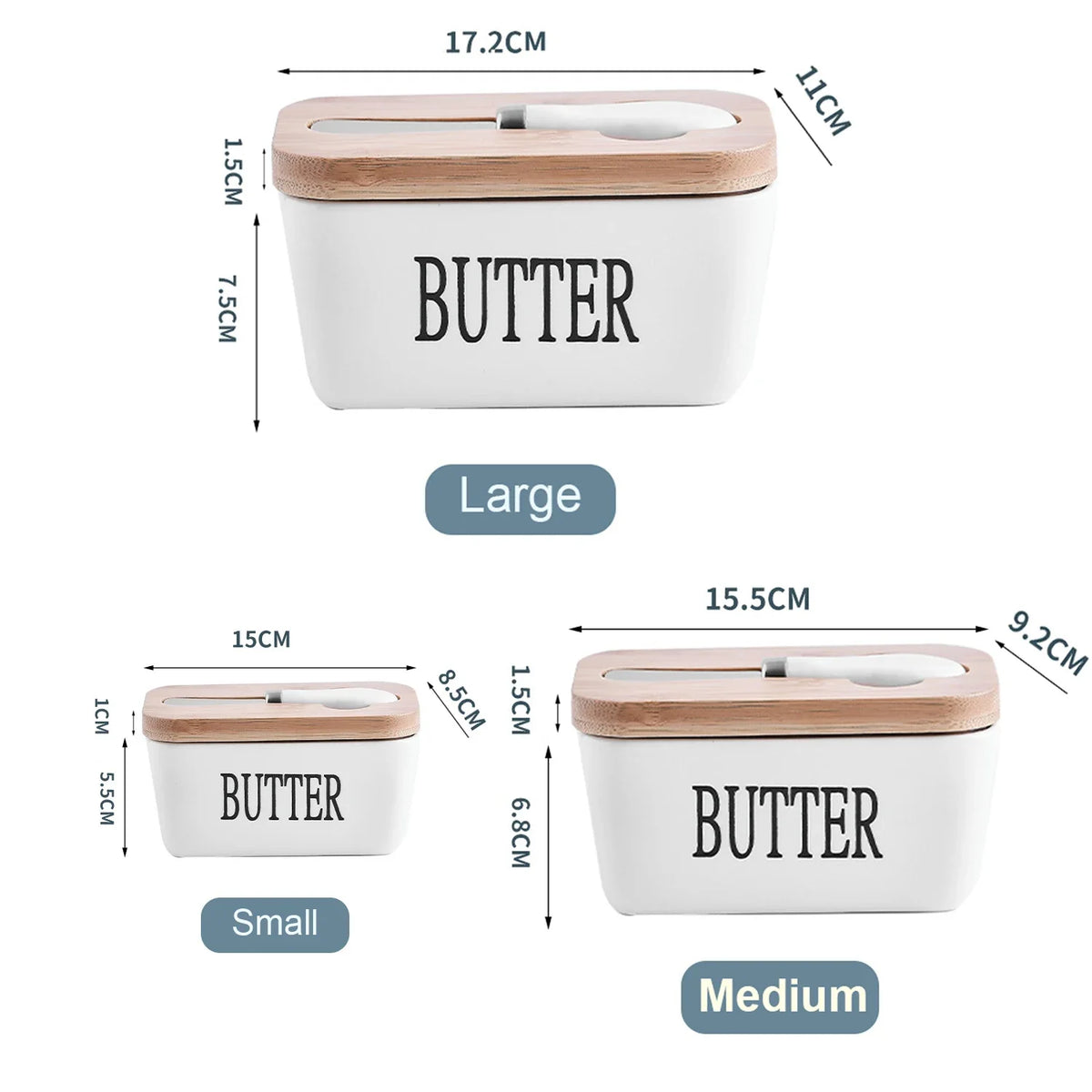 Ceramic Butter Container Box Restaurant Sealed Storage Box Cheese Box