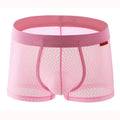 Mens Sexy Mesh Middle Waist Underwear For Hot Man Boxer Elastic Briefs Ultra-Thin Solid Underpants Gay Sissy Bulge Pouch Panties