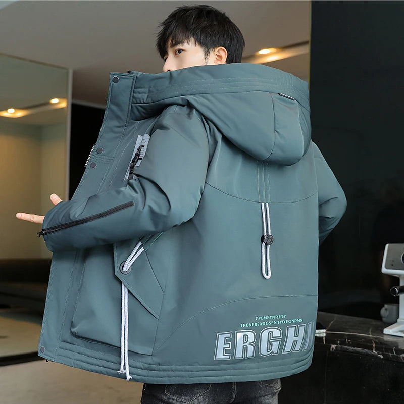 Fashion Winter Men's Casual Hooded Cotton-Padded Jackets High Quality Warm Tops Parkas Outwear Windproof Thicken Coats Clothing