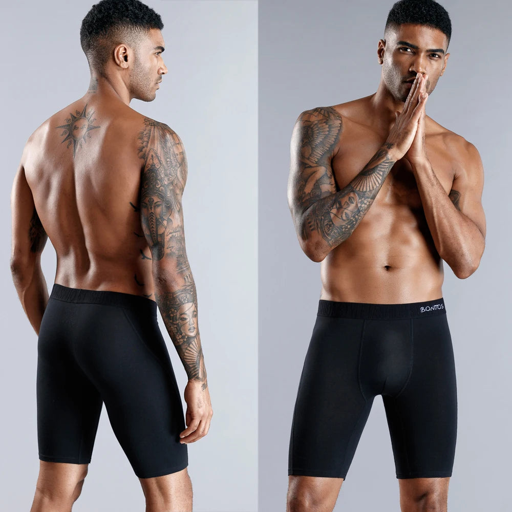 Men's Cotton Long Boxer Shorts – 3 Pack