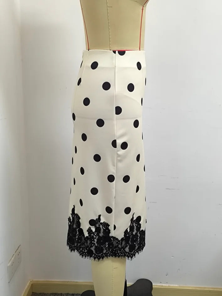 Skirts for Women Women Skirt Summer Skirts Elegant Dot Lace High Waist