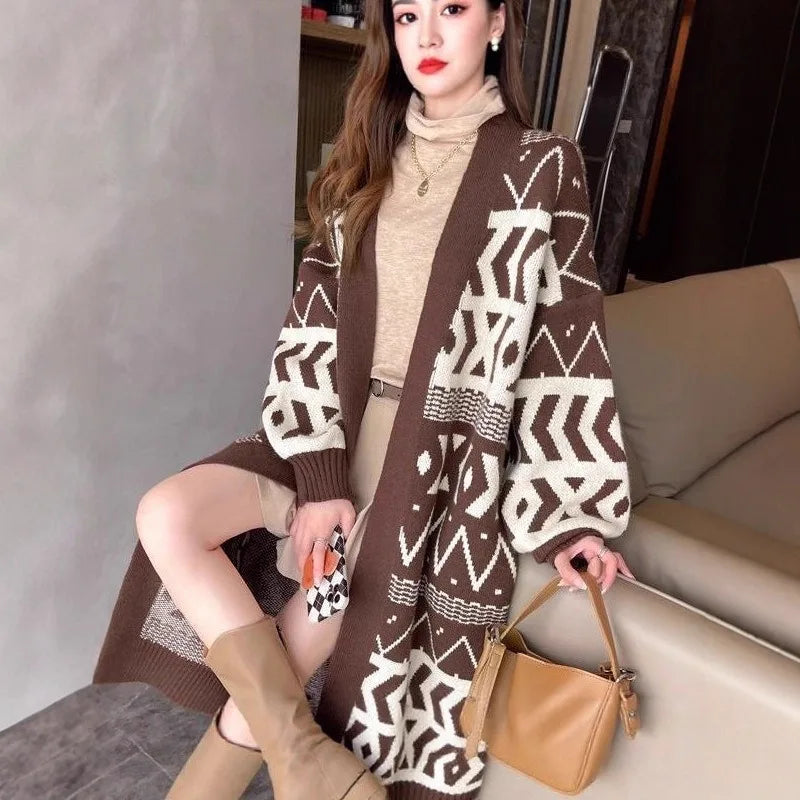 Blouses Jackets Knitwear Women's Spring Autumn Winter Korean Style Knitwear Cardigans Loose Fit Flattering Silhouette Long Niche