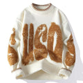 Loose Fit Thickened round Neck Knitwear Men's Winter Sweater Fashionable Streetwear Brand Tagkita Polyester Long Sleeve Crew ...