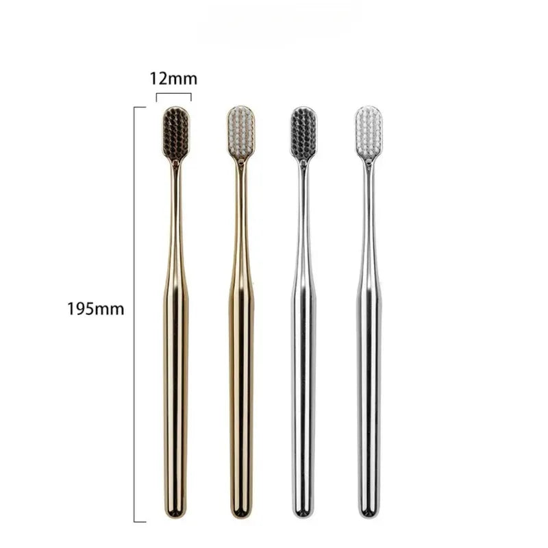 1-4pcs Toothbrush Gold Silver Tooth Brush Adult Dental Brushes Middle