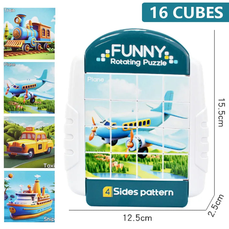4IN1 Rotating Puzzle For Kids Fidget Toys 3 4 5 6 7 8 Year Old 4 Puzzles