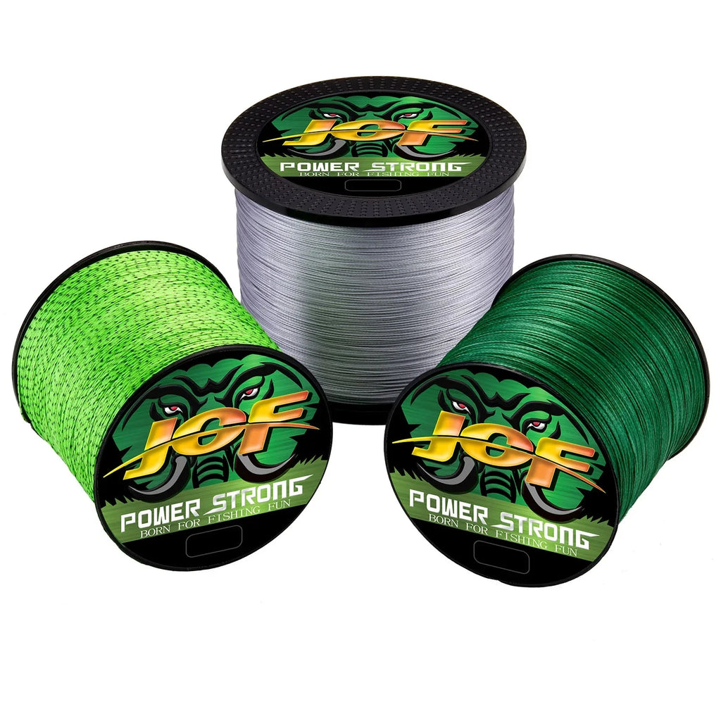 JOF Fishing Line 8 Braided Multifilament PE 300M 500M 1000M Durable Smooth Anti-Bite Woven Thread Accessories Japanese Tackle