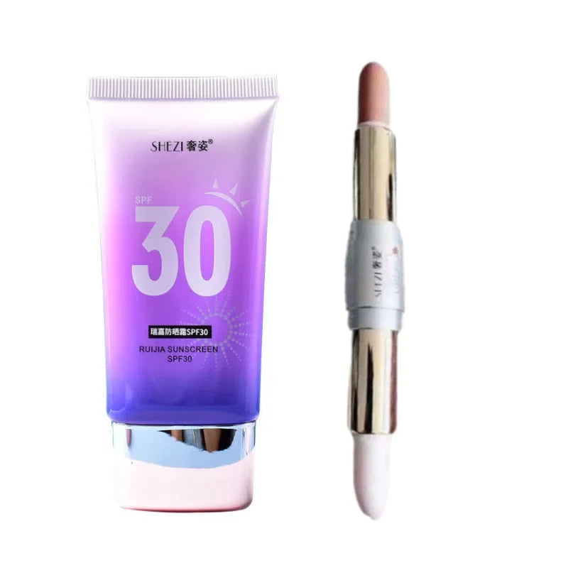 Shezi SPF30 Sunscreen Makeup Set Whitening Concealer Highlight Primer Facial Body Waterproof Base Cosmetic Kit