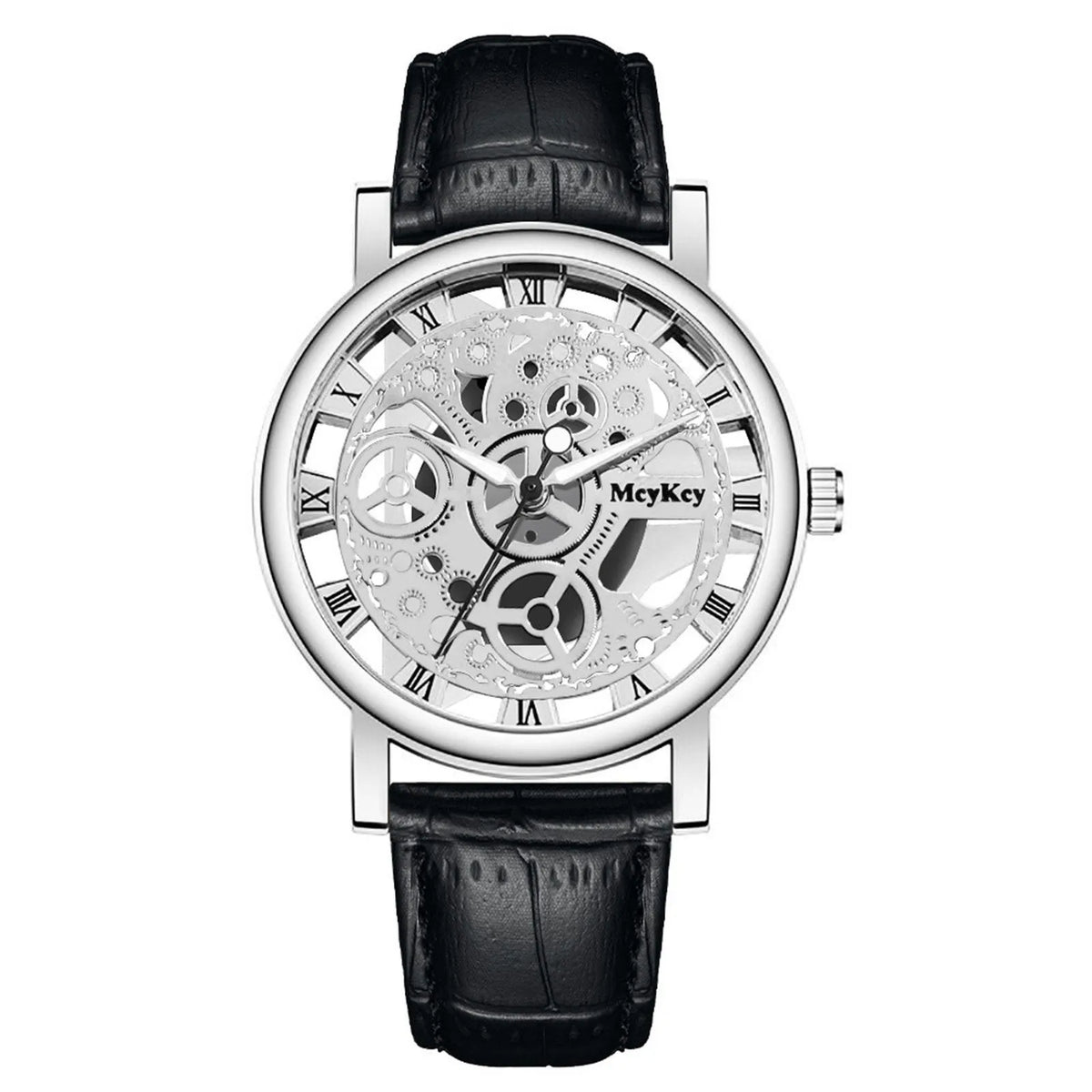 Men's Wristwatch Luxury Gents Quartz Watch Men Bottom Hollow Imitation Mechanical Watch Men Belt Watch Free Shiping reloj hombre