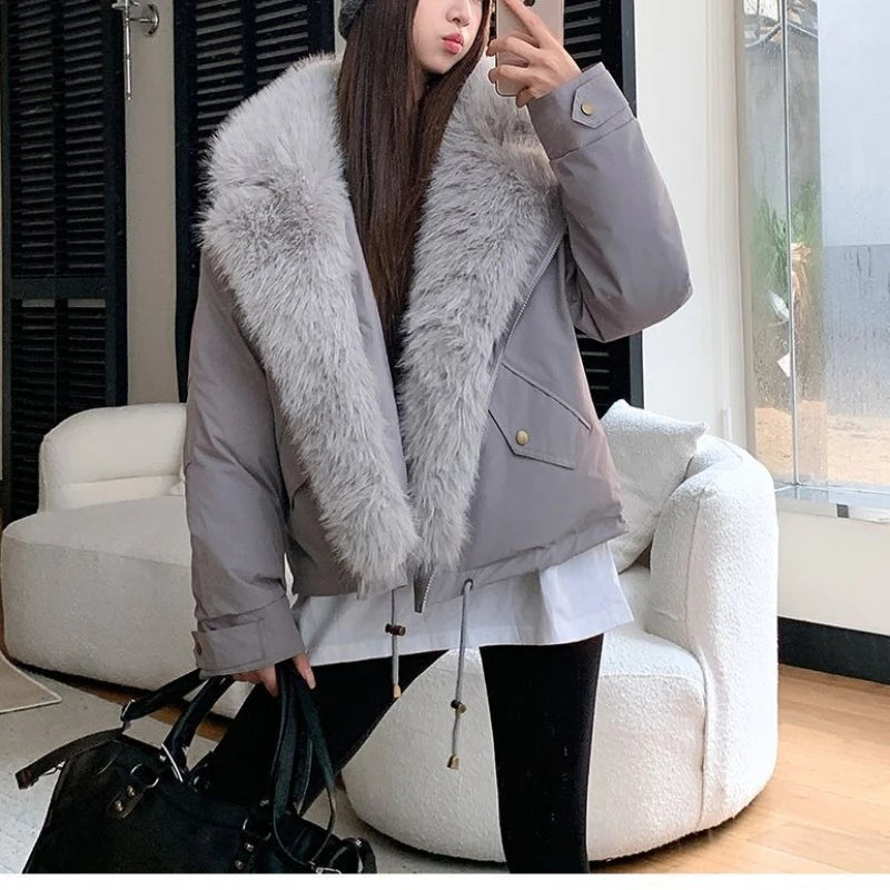 Autumn Winter New Style Fashionable Foreign Trade  Winter Jacket for Women  A Charming Elegant Hooded Mid-length Cotton Coat