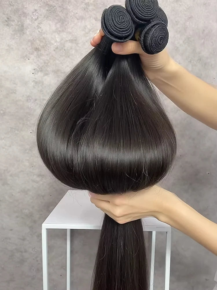 30 32 Inch Bone Straight Bundle Human Hair Unprocessed Raw Remy Hair 3 4