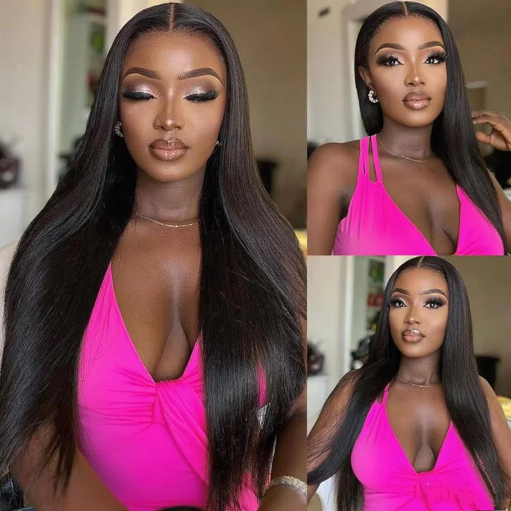 250% 13x6 Hd Glueless Straight Human Hair Wigs Wear And Go 7x5 Lace