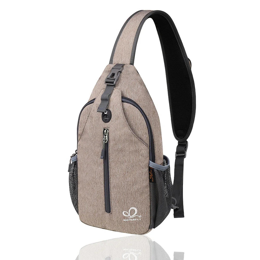 WATERFLY Sling Bag Chest Pack Shoulder Crossbody Sling Backpack For Women Men Travel Hiking Chest Bag Daypack