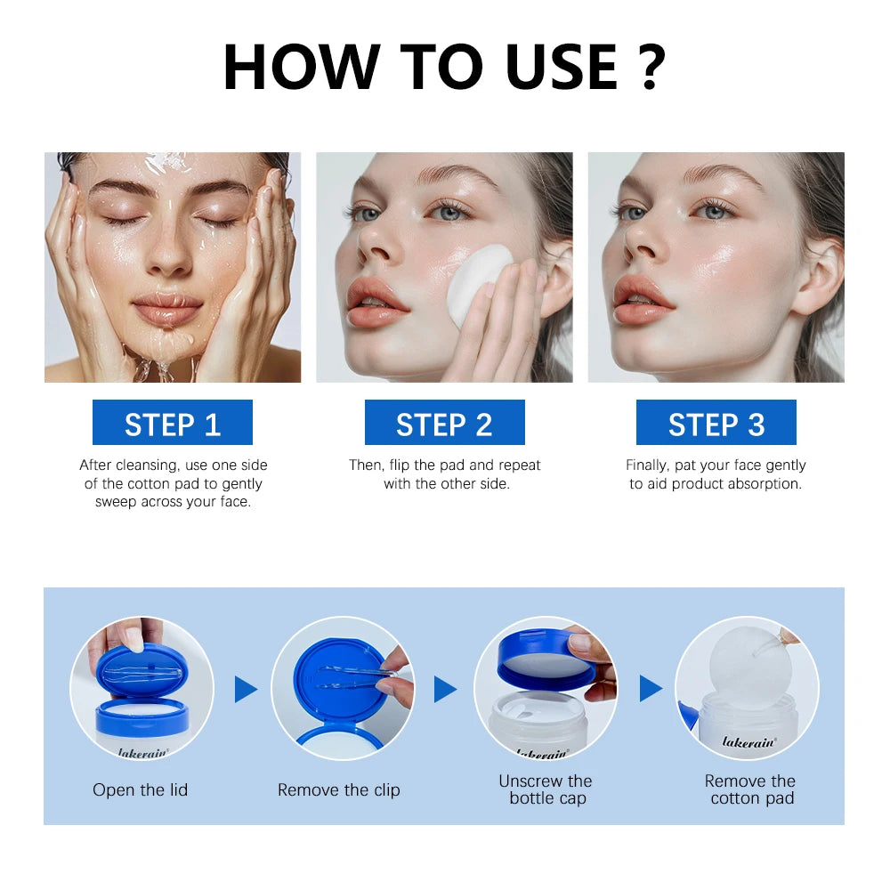 4.5% AHA Lactic Acid & 0.45% BHA 0-Pore Toner Pad Salicylic Acid