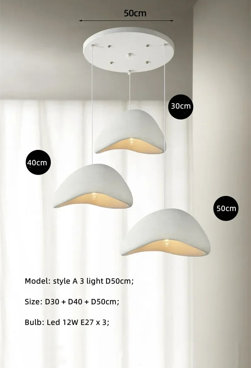 Minimalism Wabi Sabi LED Pendant Lamps For Living Dining Room Restaurant Loft Decor Hanging Chandelier Art Suspension Luminaire