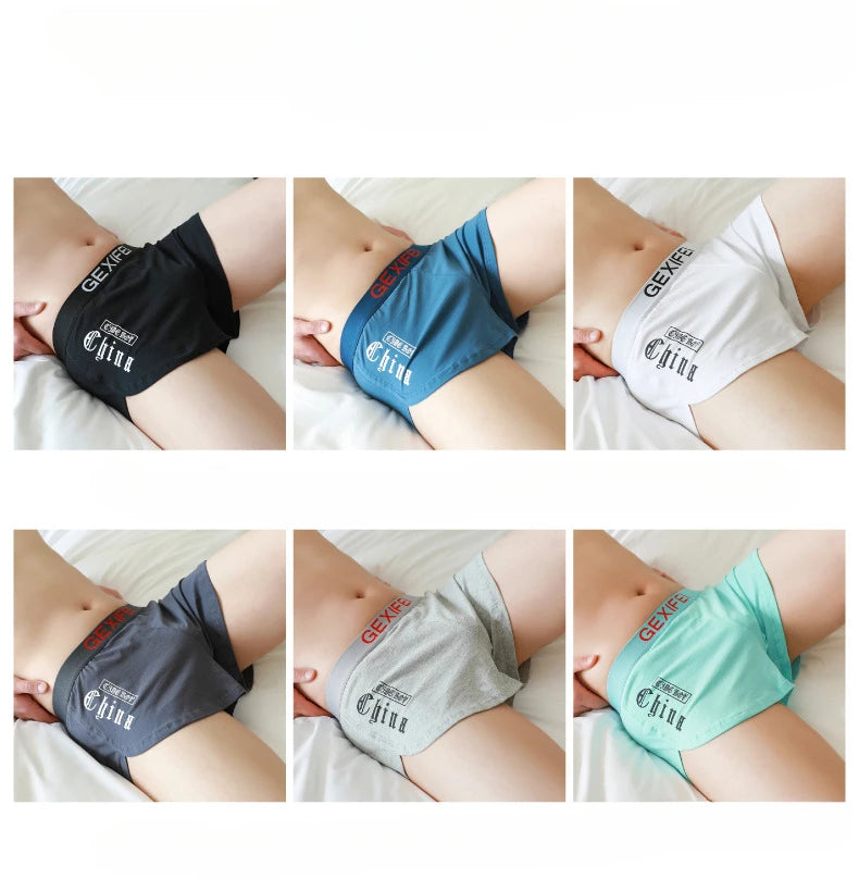 Men's Boxers Loose Breathable Panties Youth Large Size Summer Arrow Shorts Sleep Bottoms Underwear Bulge Pouch Boxer Trunks