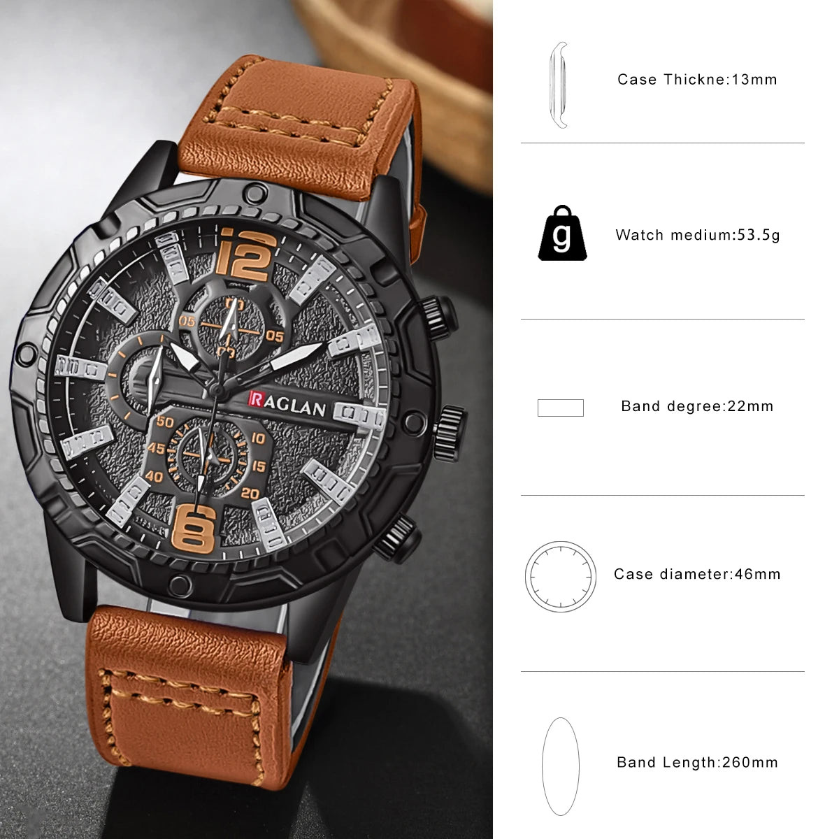 Men's Classic Leather Strap Watch
