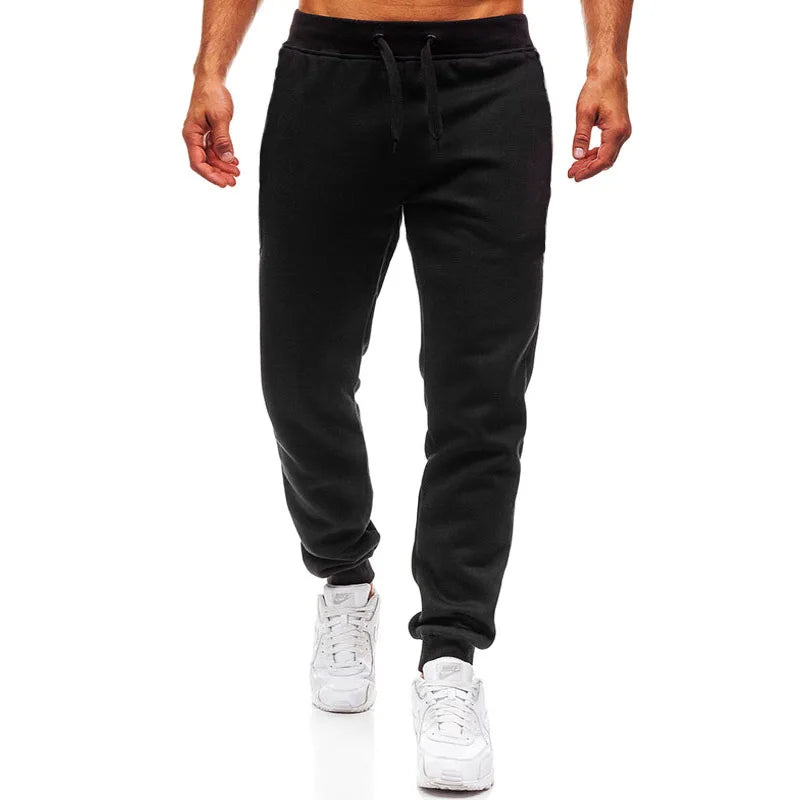 Mens Casual Pants Autumn Winter Sweatpants Men Running Jogger Sports Gym Trousers Fashion Solid Color Workout Long Pants 2025
