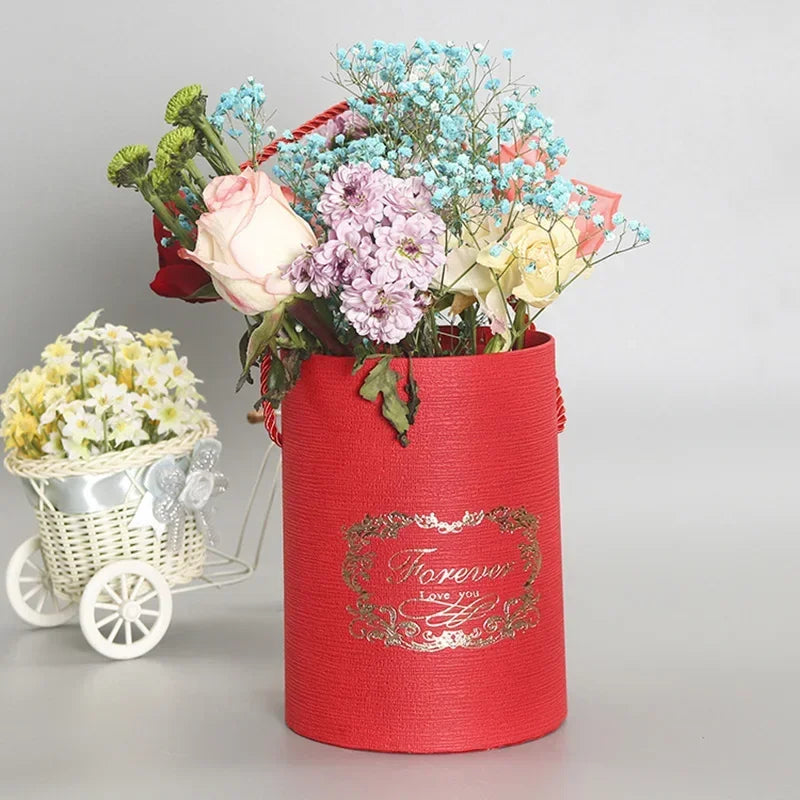 Flower Box Flower Bouquet Packaging Round Cardboard Gift Boxes Hug
