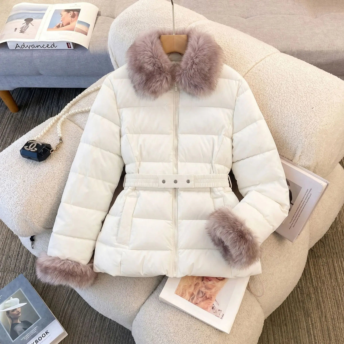 Winter Clothes 2026 New Fashion Fur Collar Down Cotton-padded Jacket Women's Short Cotton-padded Clothes To Keep Warm