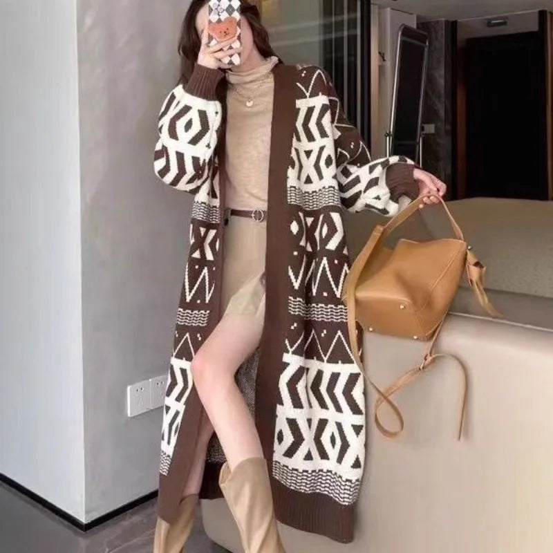 Blouses Jackets Knitwear Women's Spring Autumn Winter Korean Style Knitwear Cardigans Loose Fit Flattering Silhouette Long Niche