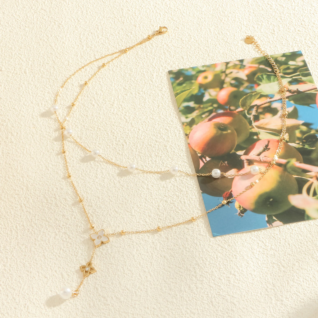 Pearl Clover Layered Necklace