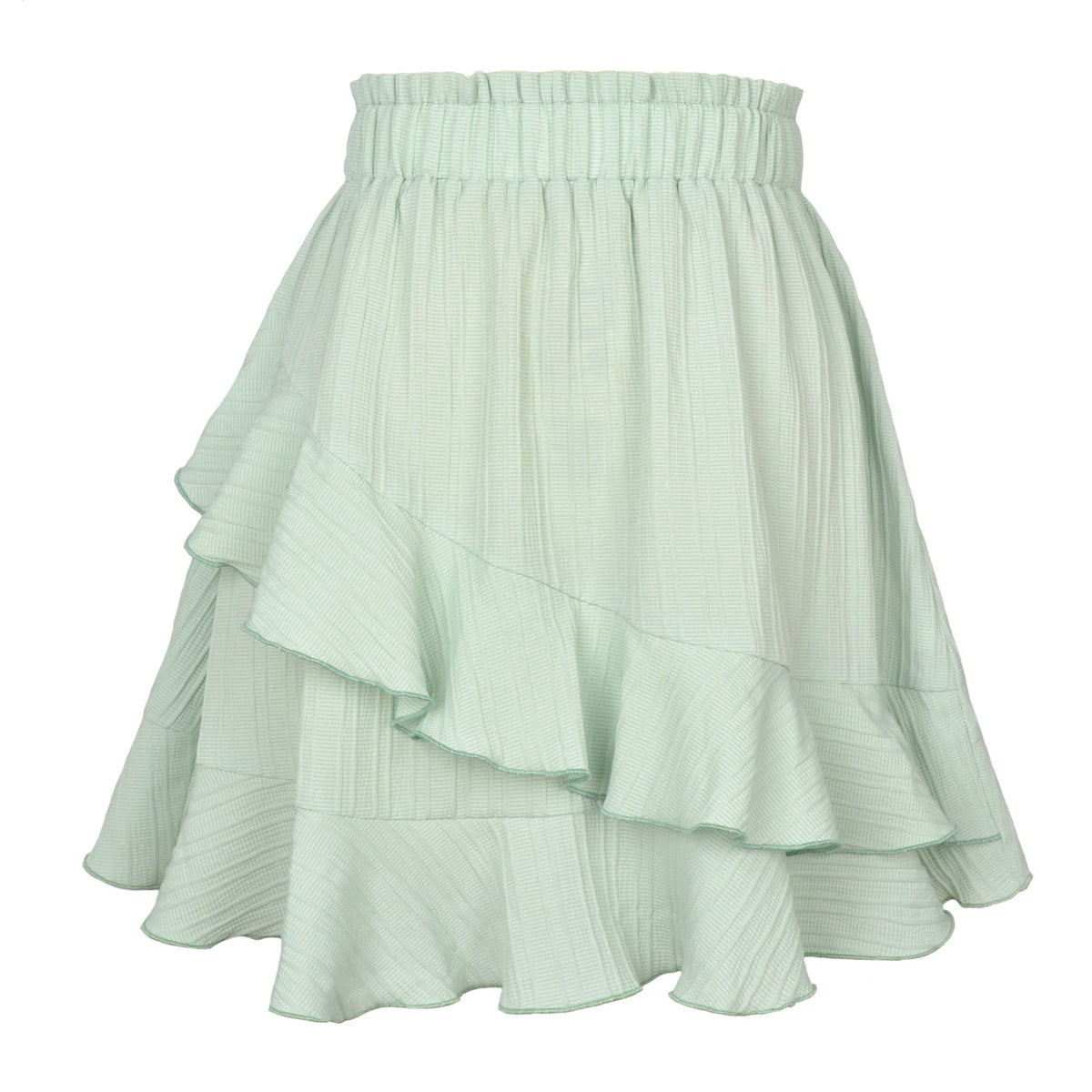 Women Skirts Women Ruffle Skirt High Waist Irregular Solid Color Short