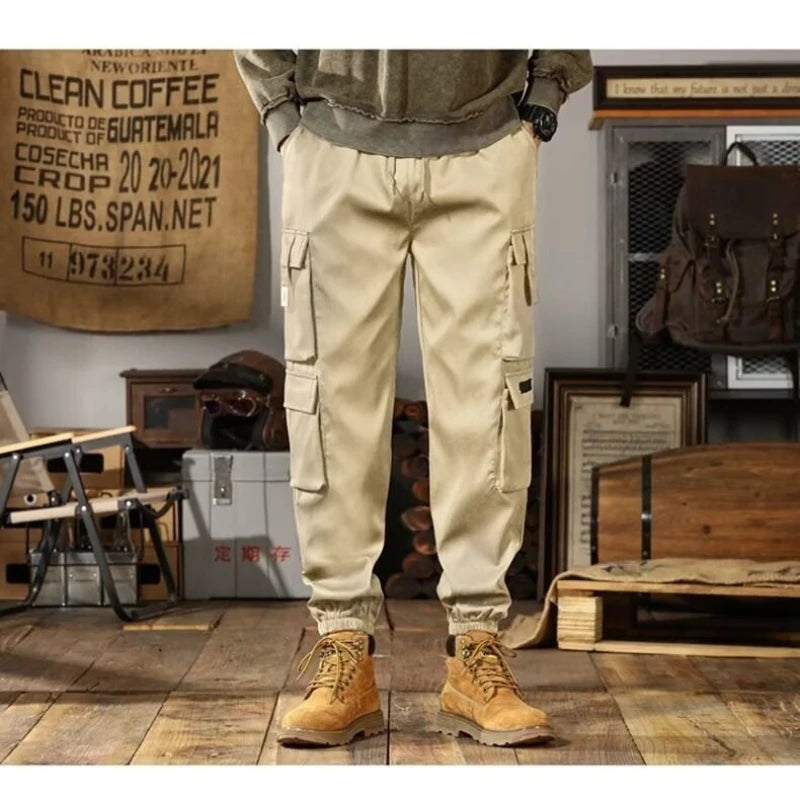 Men's Thick Casual Trousers for Winter High-Quality Warm Trousers Cargo Pants for Men American-style Slim-fit Athletic Pants New