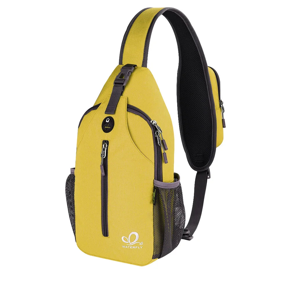 WATERFLY Sling Bag Chest Pack Shoulder Crossbody Sling Backpack For Women Men Travel Hiking Chest Bag Daypack