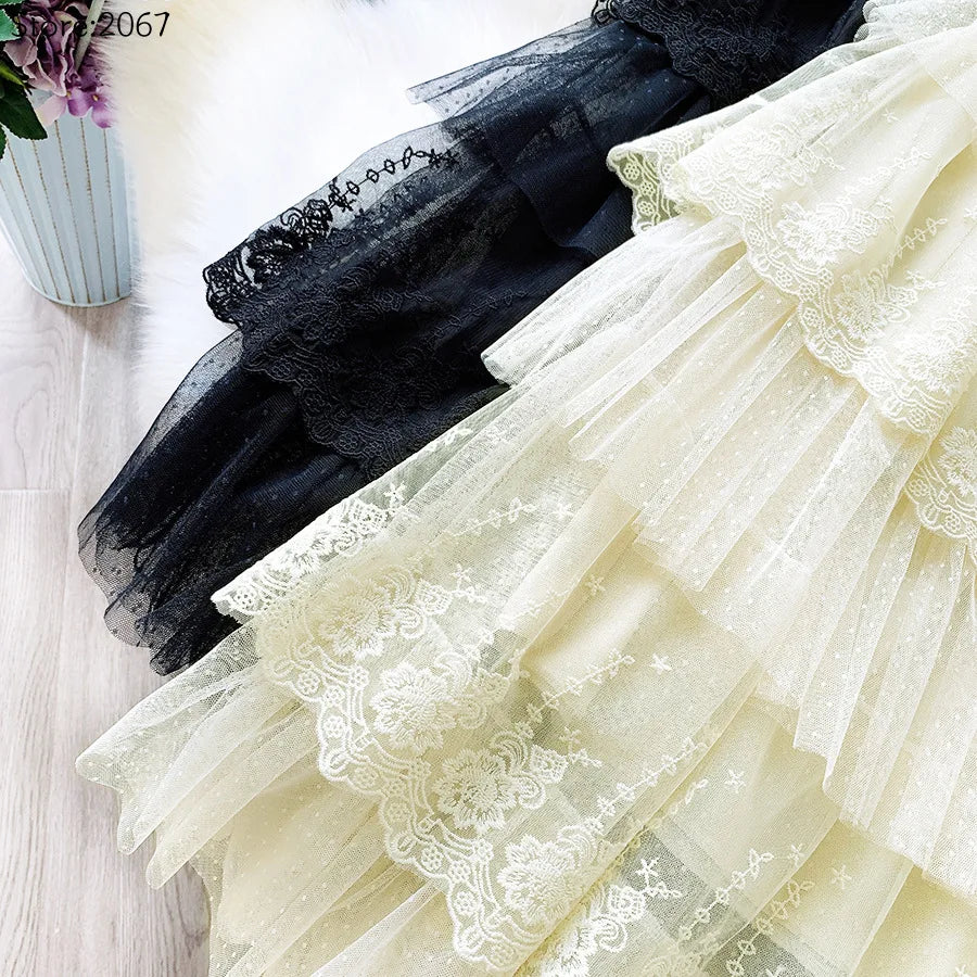 Women Skirts Cake-Style Skirt Spring Summer Lace Skirts Ladies