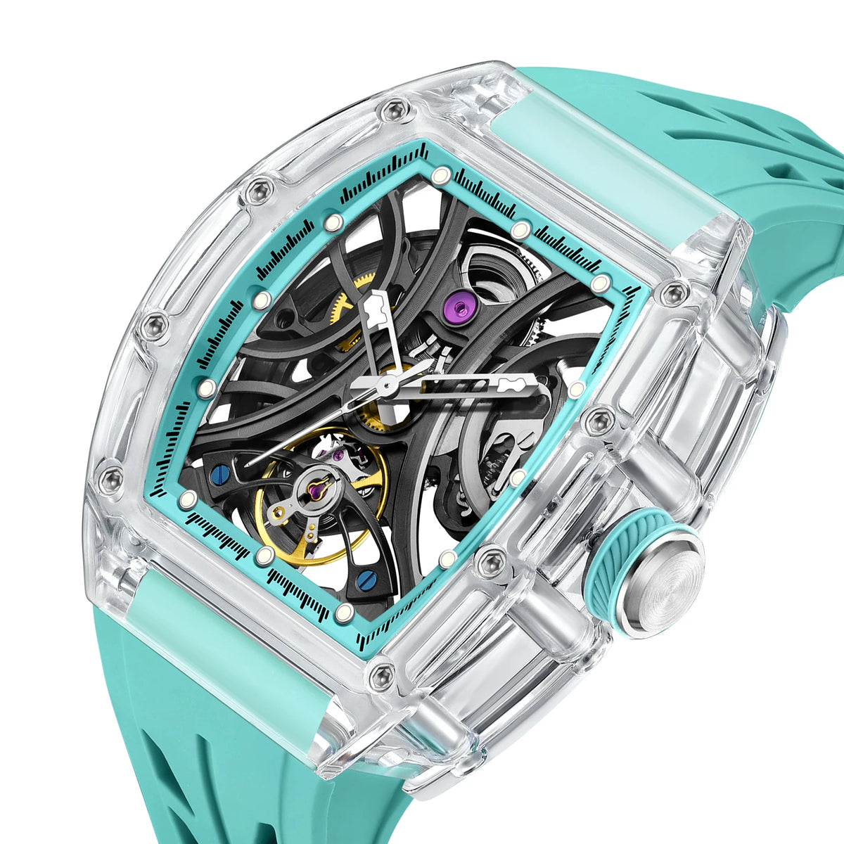 919511 Men Watches Original Brand Transparent Case Automatic Mechanical Fashion Watch with Self-Developed Movement New Arrivals