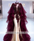 Arabic Dubai Evening Dresses For Women Prom Gowns Hand Made Flowers