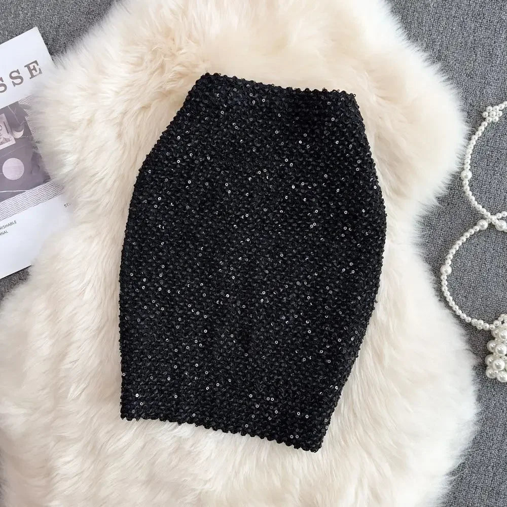 Skirts for Women Stylish Sequin Woman Skirt Formal Office Premium Chic &