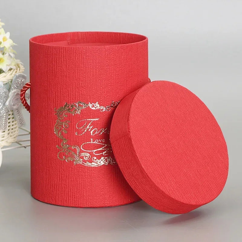 Flower Box Flower Bouquet Packaging Round Cardboard Gift Boxes Hug