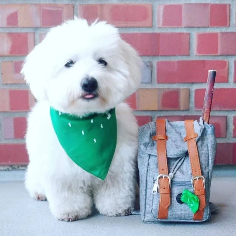 Retro British Dog Self Back Pack Carrying Hiking Bag Travel Packed Dog Poop Bags Backpack Dogs Self Outdoor Walking Pet Supplies