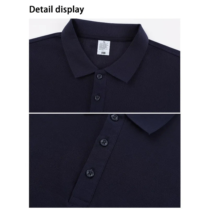 Men's Versatile Polo Shirt with Lapel and Button Design, Made of Comfortable Fabric, Long-sleeved Top