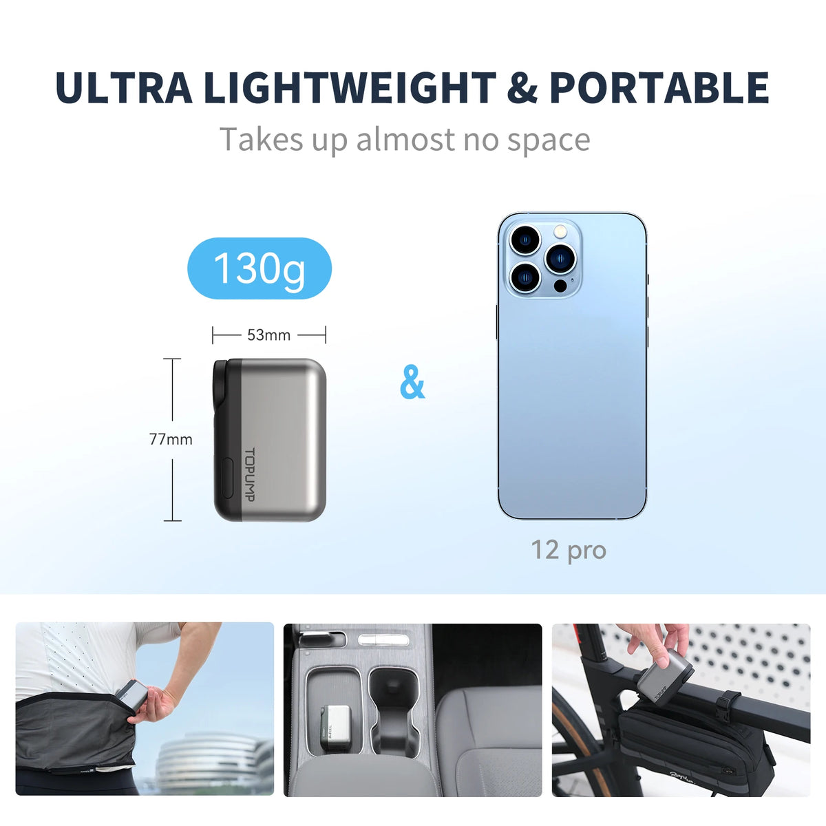 Mini Bicycle Pump Portable Air Inflator 120PSI LED Type-C 450mAh Fast Inflation Bike Schrader Presta Tire Cycling Accessories