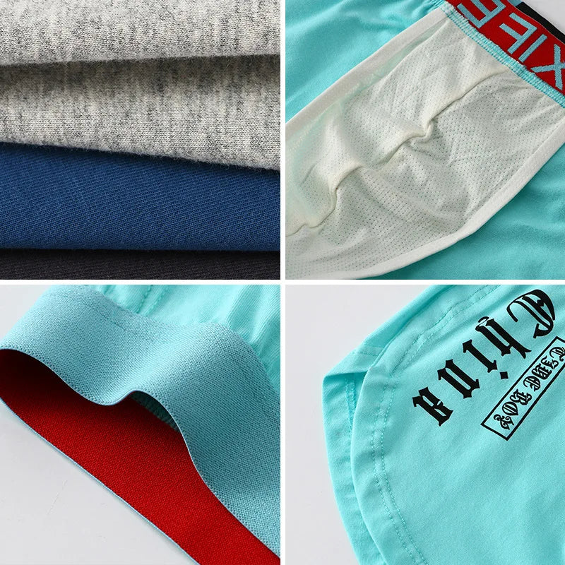 Men's Boxers Loose Breathable Panties Youth Large Size Summer Arrow Shorts Sleep Bottoms Underwear Bulge Pouch Boxer Trunks