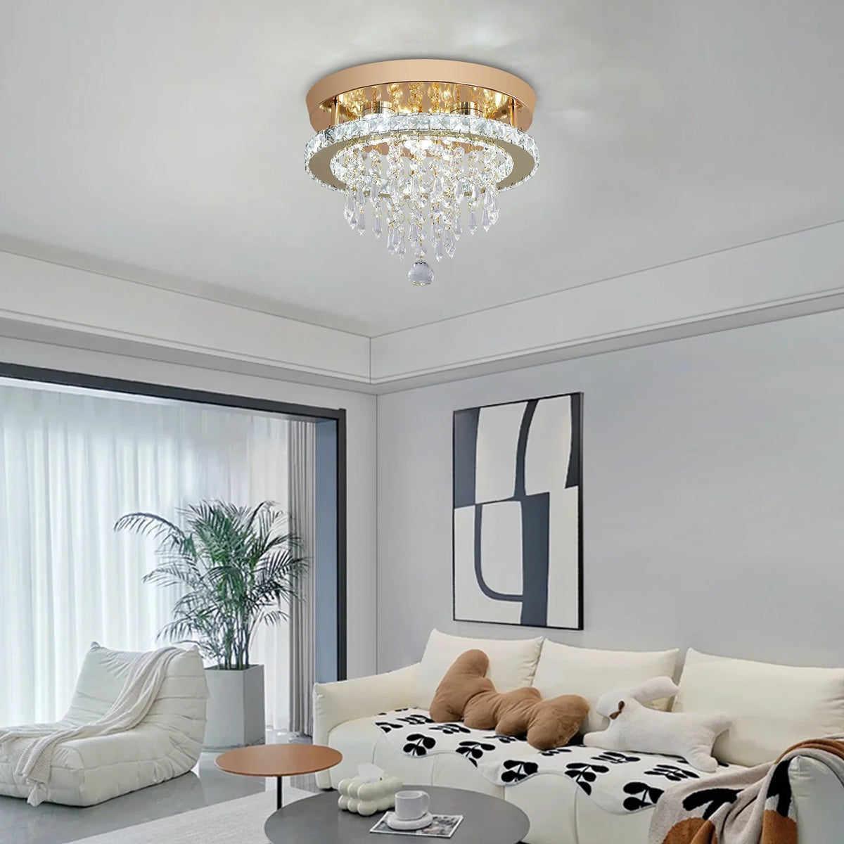 GreeLustr Luxury Crystal Chandelier Lustre Design Gold Modern Led Ceiling Light  Living Room Bedroom Hanging Lamp Lighting