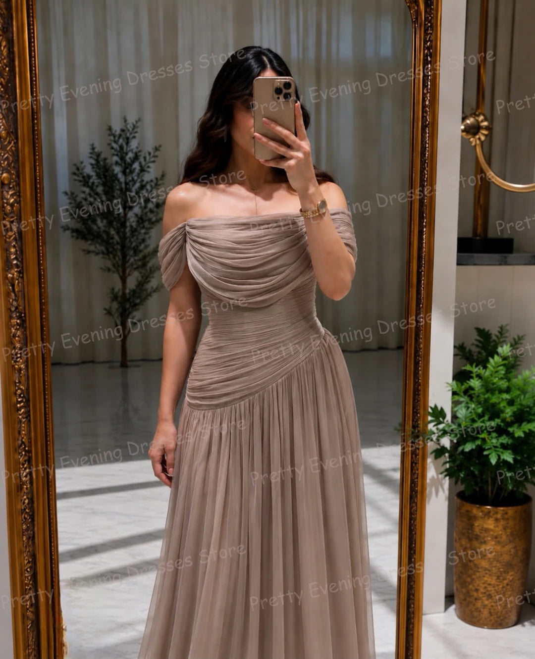 Charming Evening Dresses A Line Ruffles Women'S Prom Gowns Customized