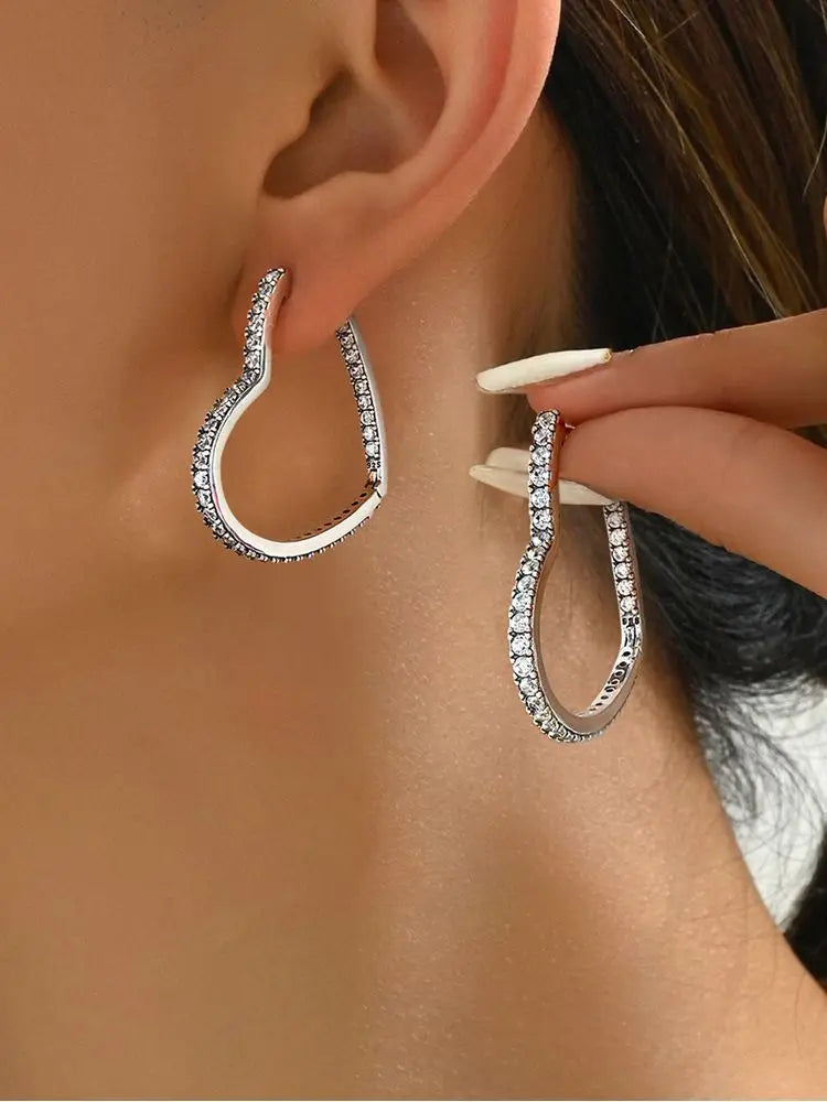 925 Sterling Silver Exquisite Zirconium Ear Buckle Earring For Women