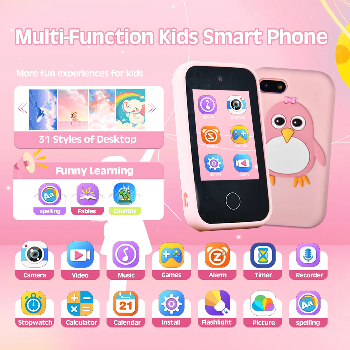 Kids Smart Phone Camera Educational Toys Musical Baby Mobile Selfie