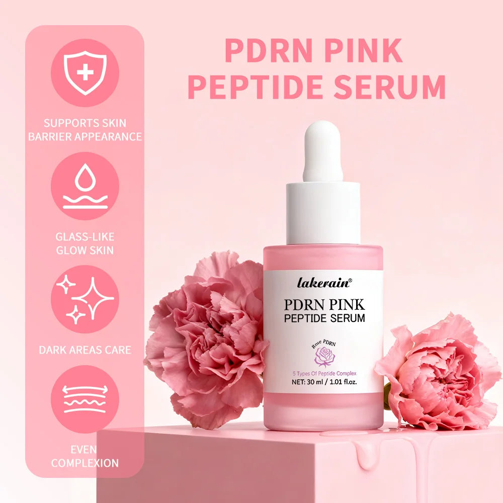 2Pcs Korean Glass Glow Skin Set, Salmon DNA PDRN Pink Peptide Serum With