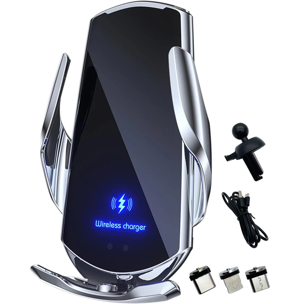 15W Auto-Clamping Wireless Car Charger & Phone Holder