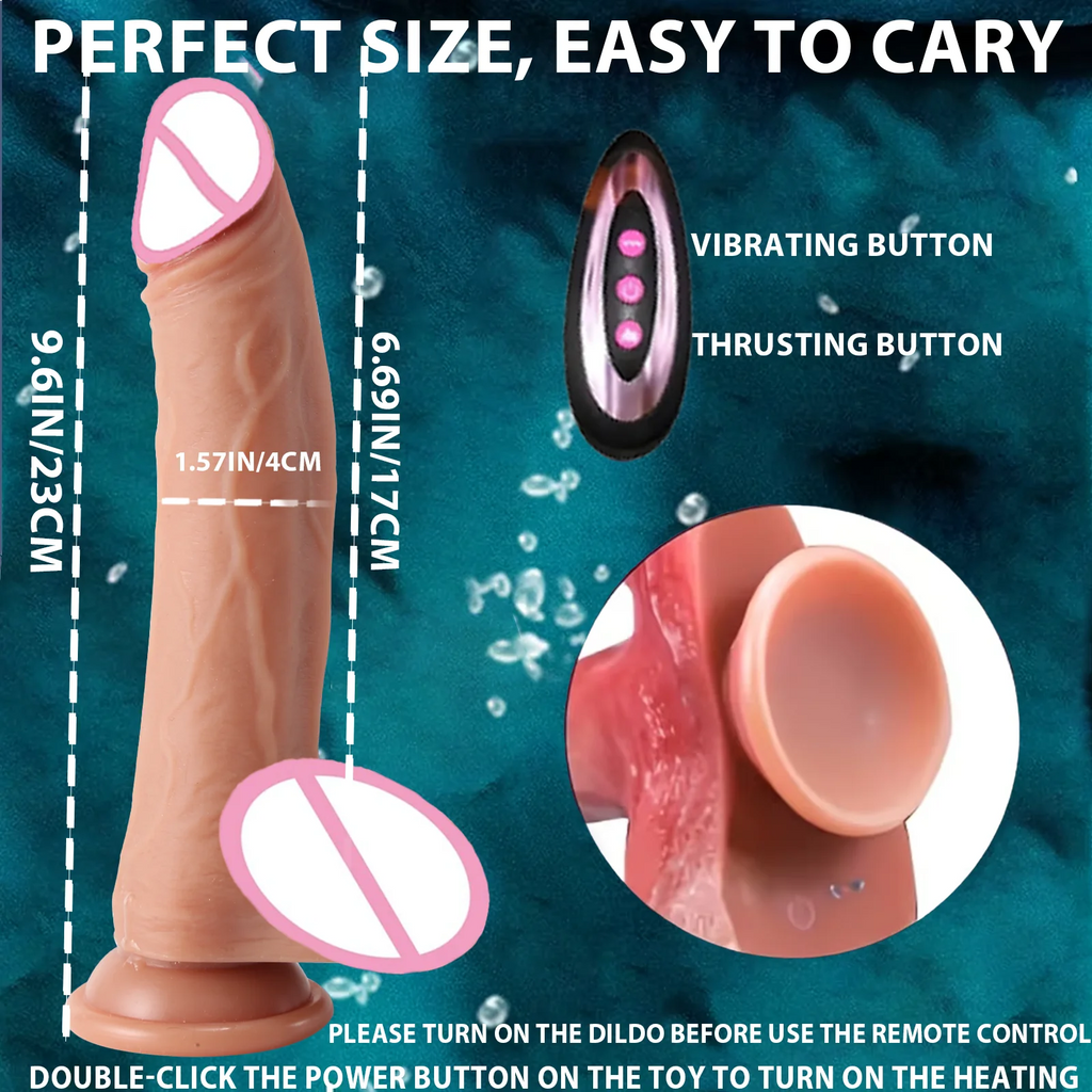 Dildo - Dildo - 1pc Realistic Silicone Dildo with Suction Cup And Telescopic Vibration, Wireless Infrared Control, Rechargeable Lithium Battery, G-Spot And Anal Play Masturbation Toy for Women